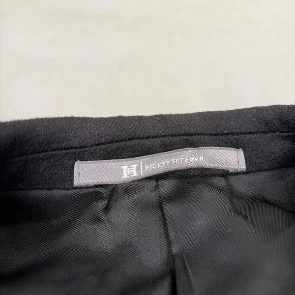 Hickey Freeman Black 100% Pure Cashmere Sport Coat Jacket Made in USA Blazer 43R